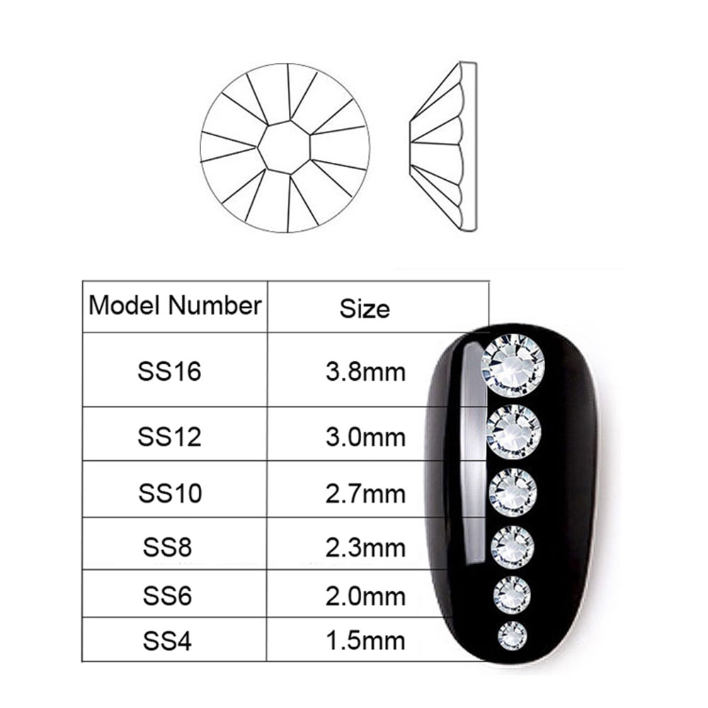 (12-tlg. Set) Nail Art 3D Nagel Glitzer Strass Edelstein Nagel Set für die Maniküre (Set Nr. 2) - Silber Blau / Transparent