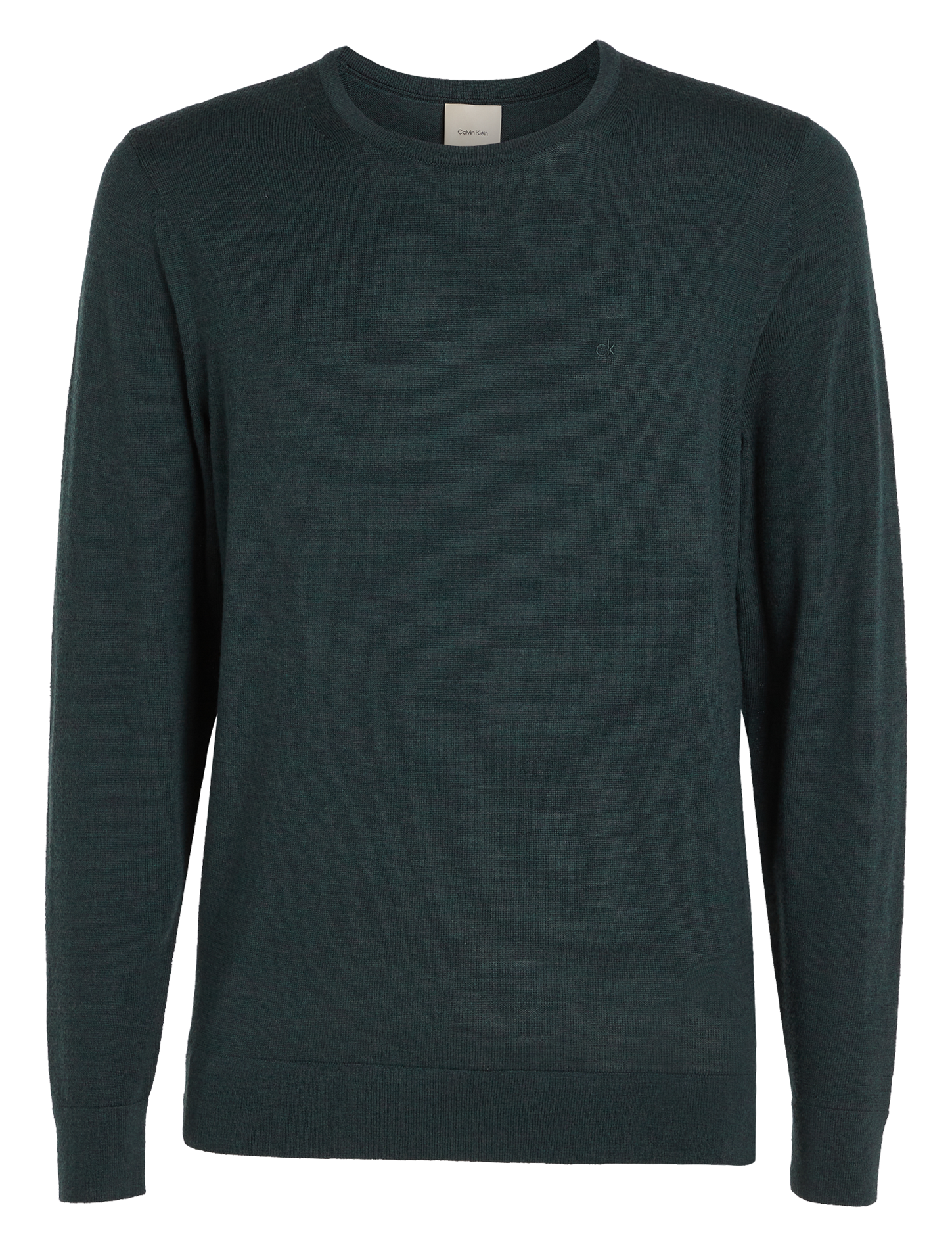 Pull col rond regular-fit en laine| Vert