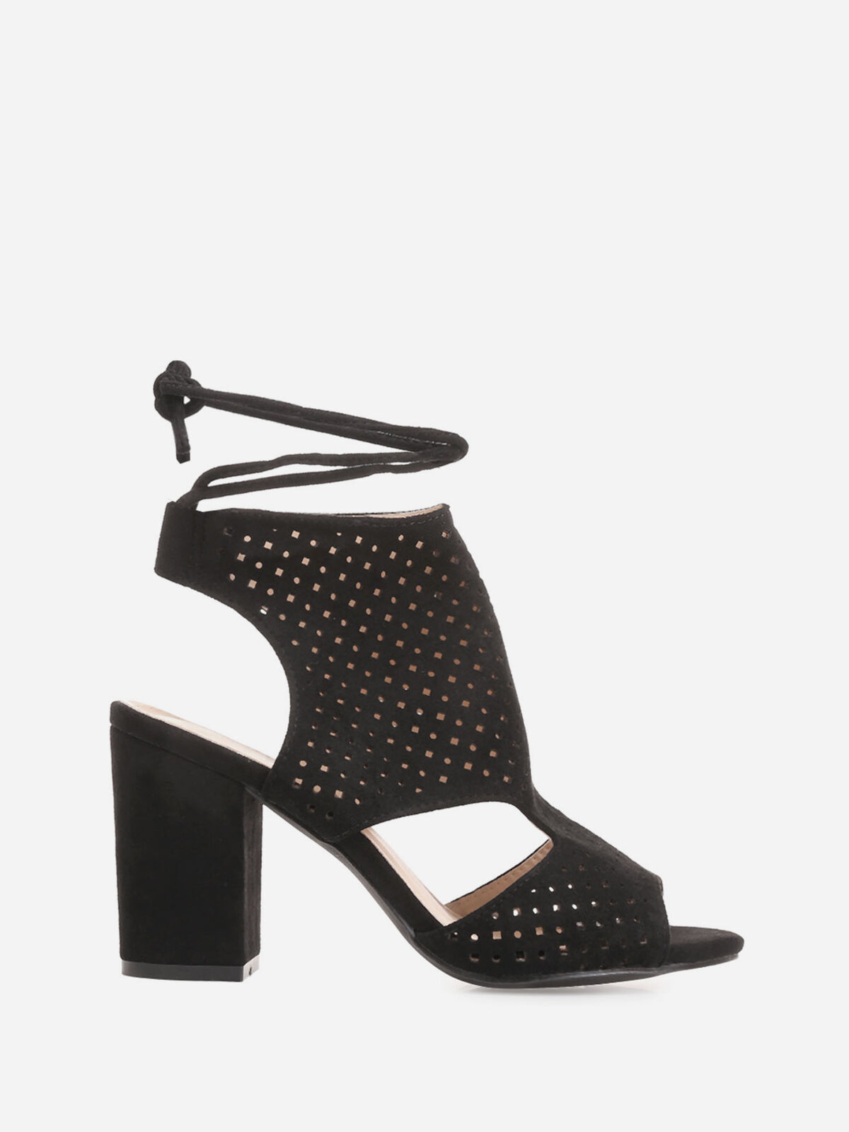 Sandales ajourées avec lanière- Noir