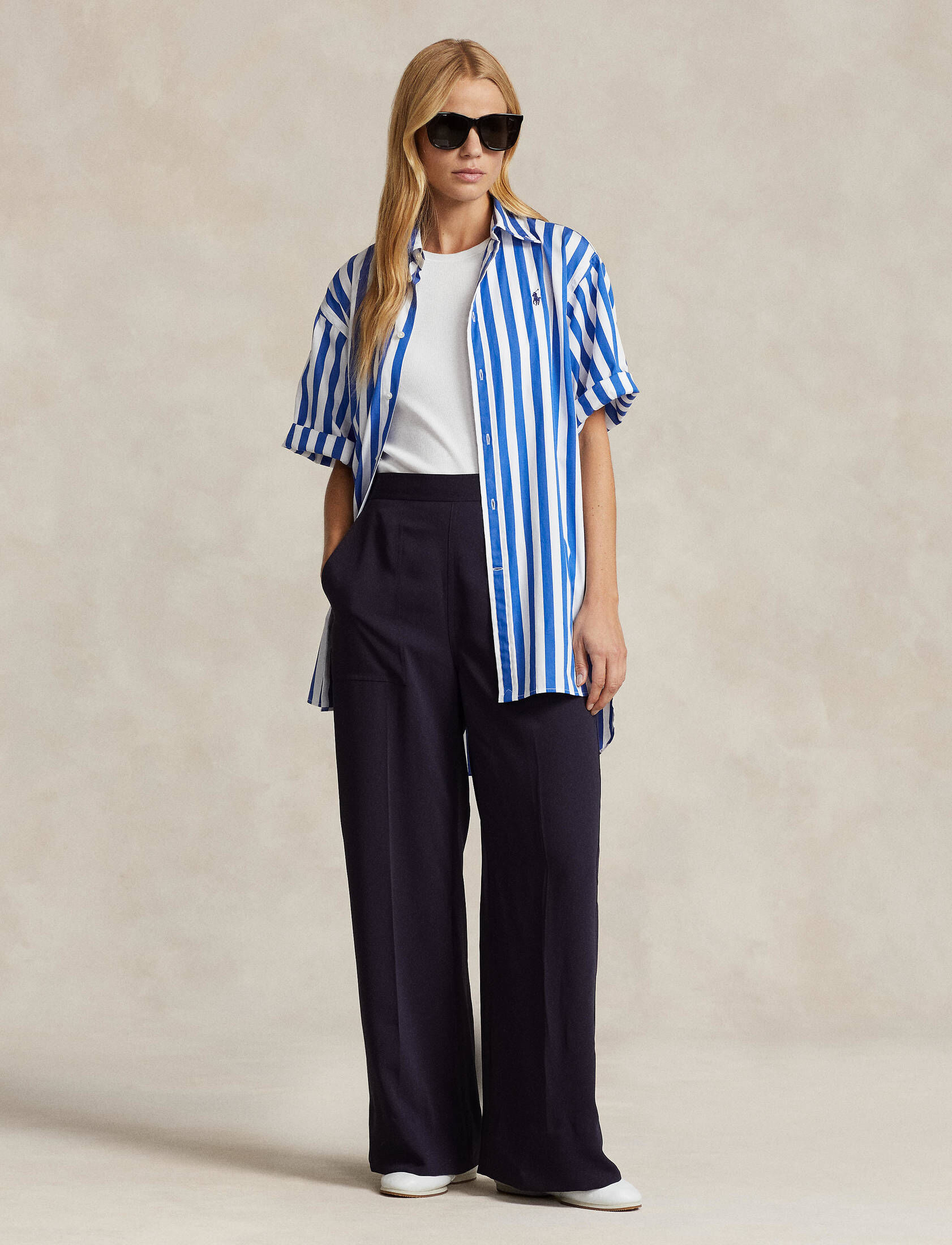 Polo Ralph Lauren| Damen Hemdbluse kurzarm aus Baumwolle