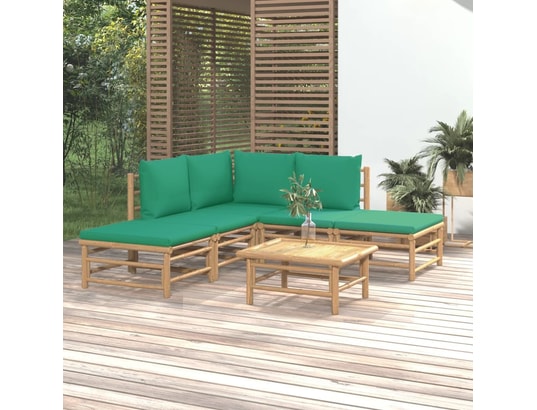 LES TENDANCES - Salon extérieur Salon de jardin-vert-5 places-55x65x30-490625