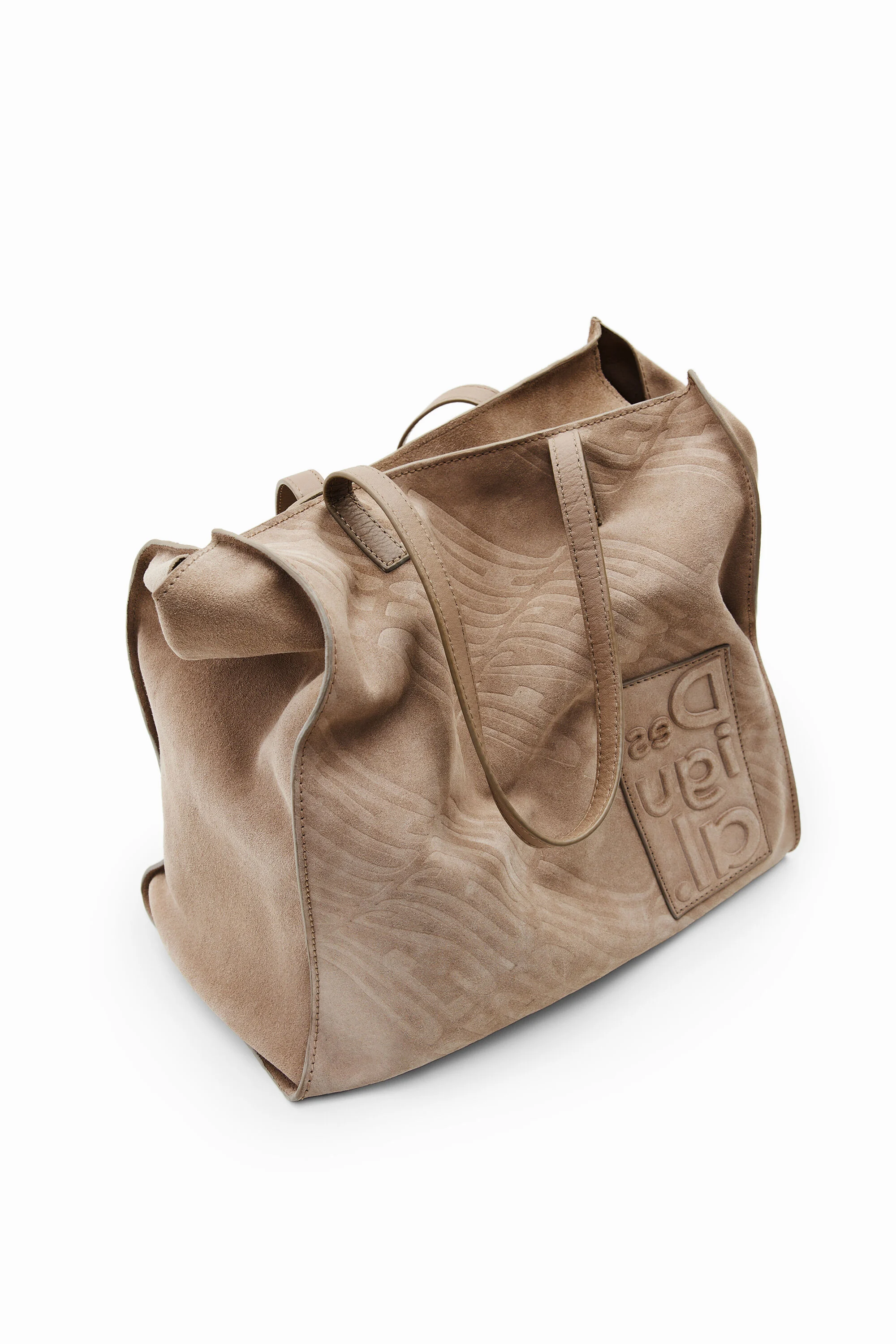 Bolsa grande de couro com logotipo