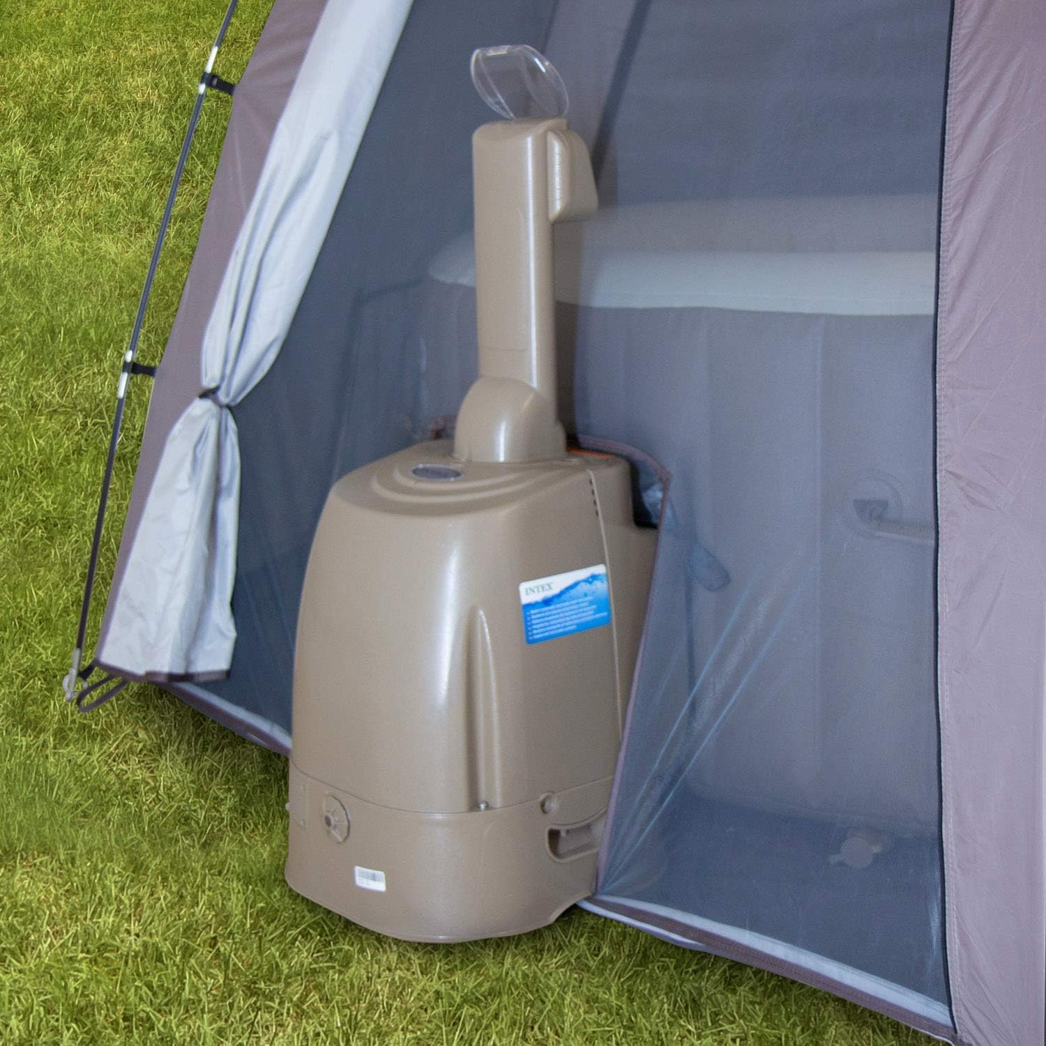 Steinbach Whirlpooldach – 036430 – Pooldach für Whirlpools bis ca. Ø 239 x 71 cm – Mit Serviceöffnungen für Technikeinheit – 350 x 290 x 220 cm (LxBxH)