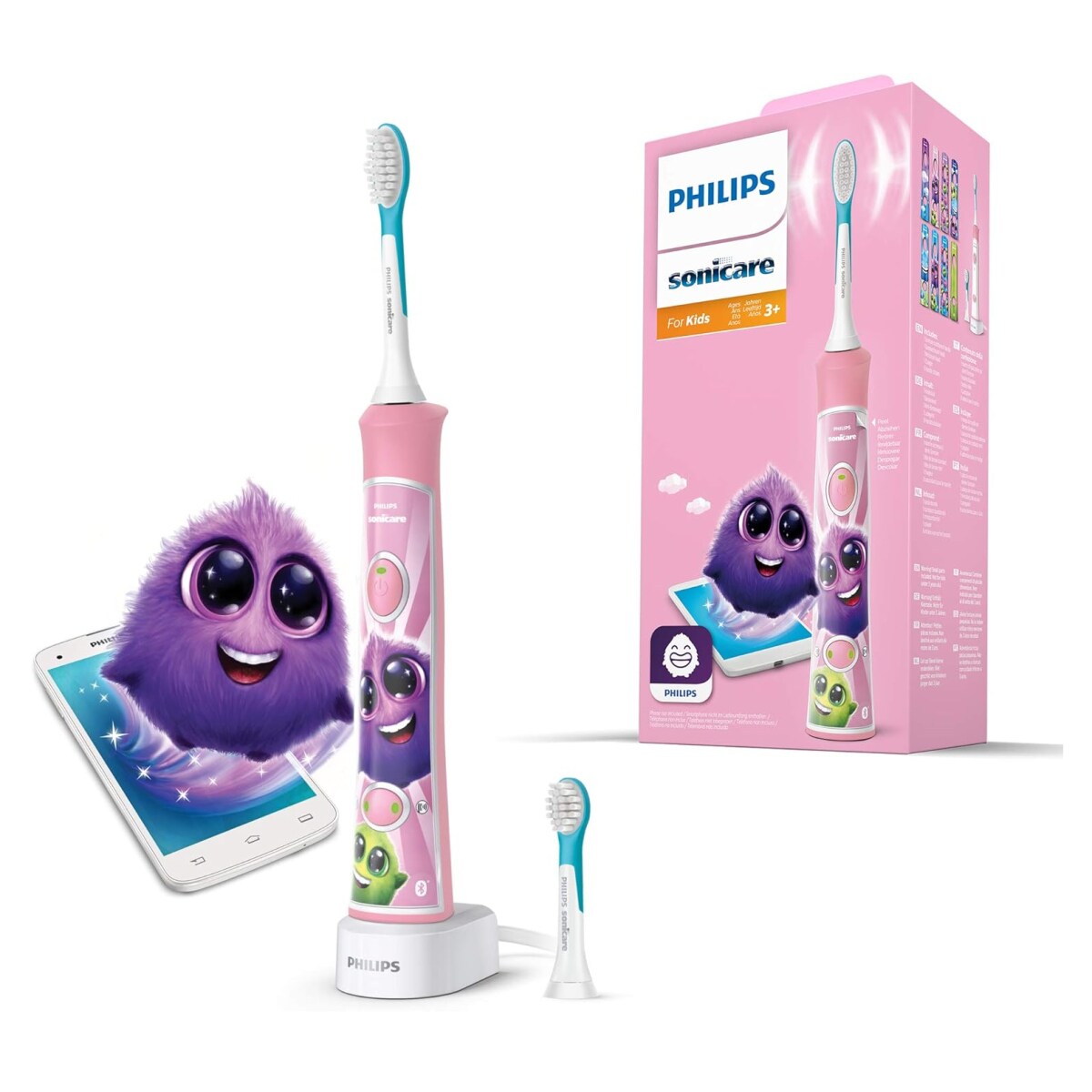 Philips Sonicare for Kids elektrische Zahnbürste - Schallzahnbürste mit Timer, App-Unterstüzung und Bluetooth