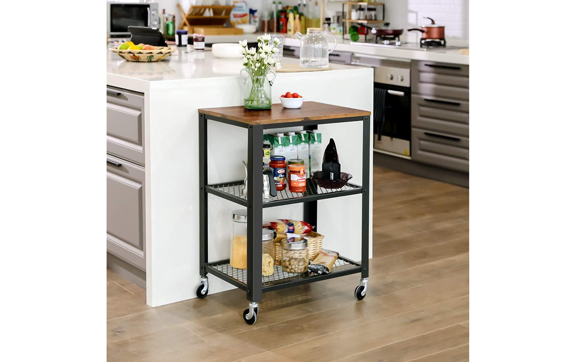 Bartrolley mit Rollen, 60 x 77.5 cm, Braun/SchwarzModerner Barwagen