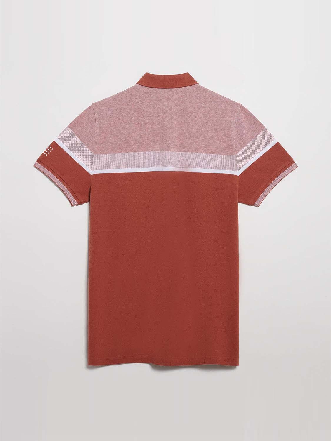 Polo Homme A Rayures Placées Terracotta