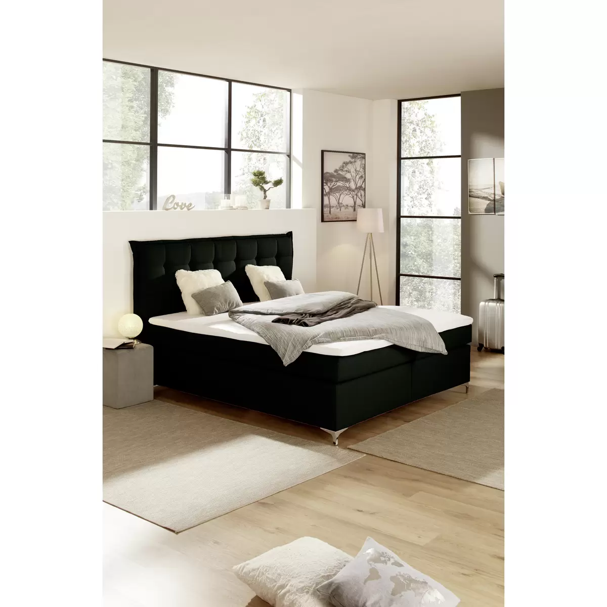 Boxspringbett Fabio 180 x 200 Schwarz