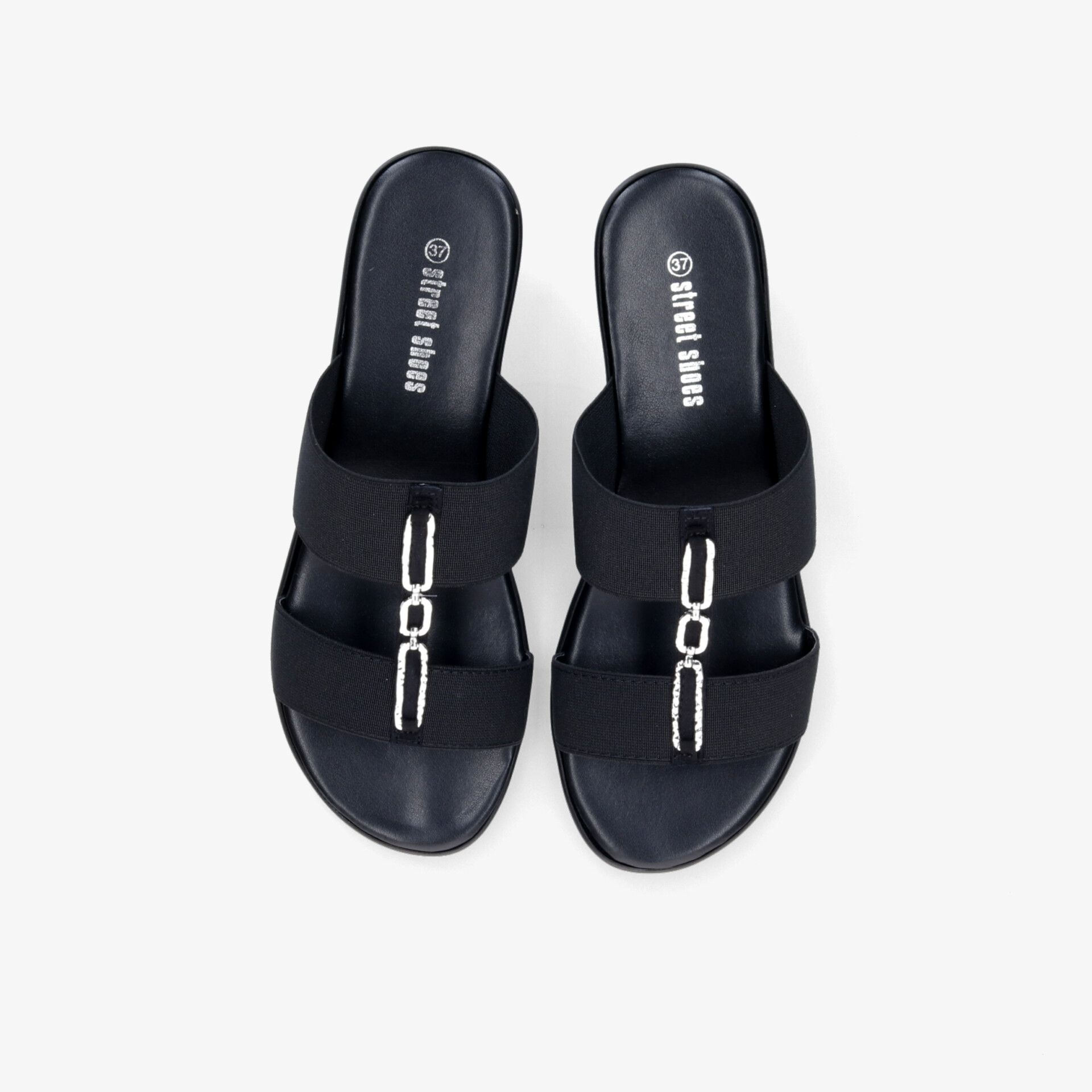 street shoes Damen Keilsandalen schwarz