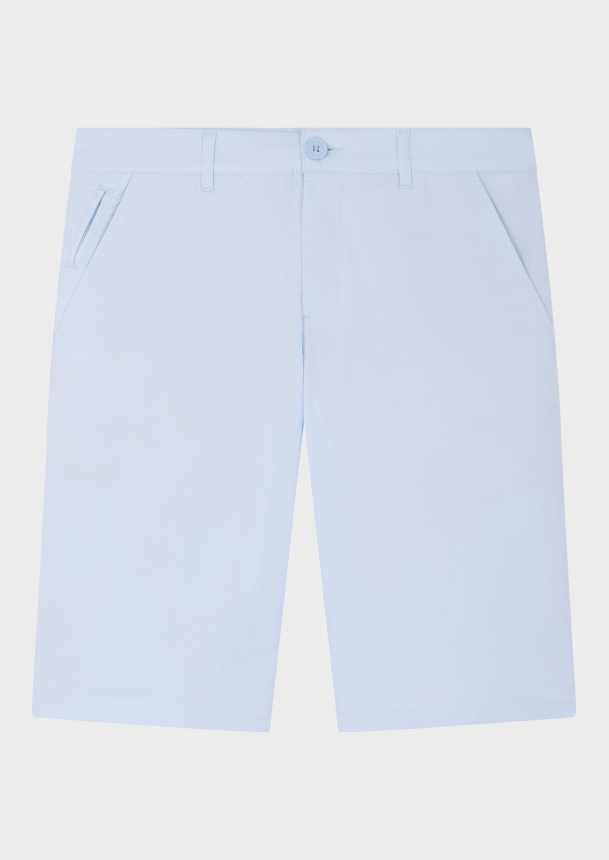 Bermuda en coton stretch uni bleu ciel