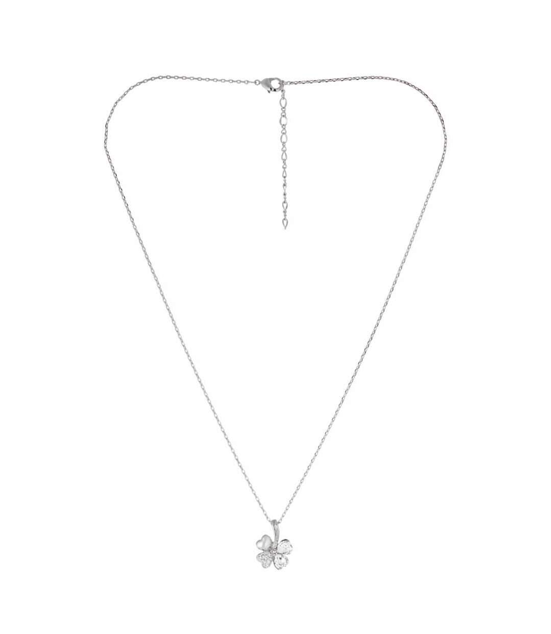 Pendentifs Four Leaf - Argenté et Cristal