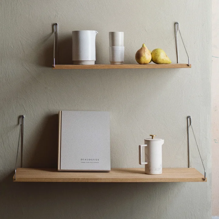 Frama - Shelf Regal 40 x 20 cm, Eiche / Edelstahl