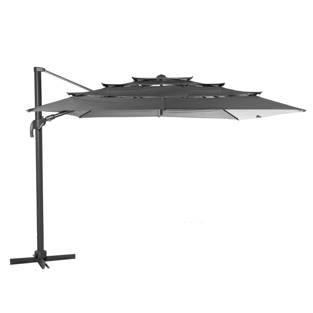 PARASOL DECENTRE INCLINABLE ELEA 3X4M MULTI TOILE ARDOISE