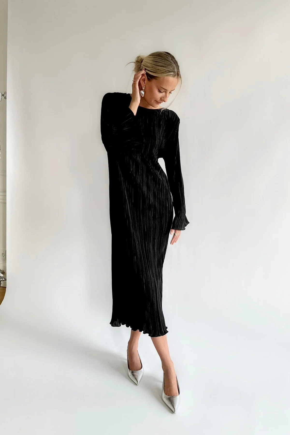 BYIC Kellyic Long Plissé Dress black