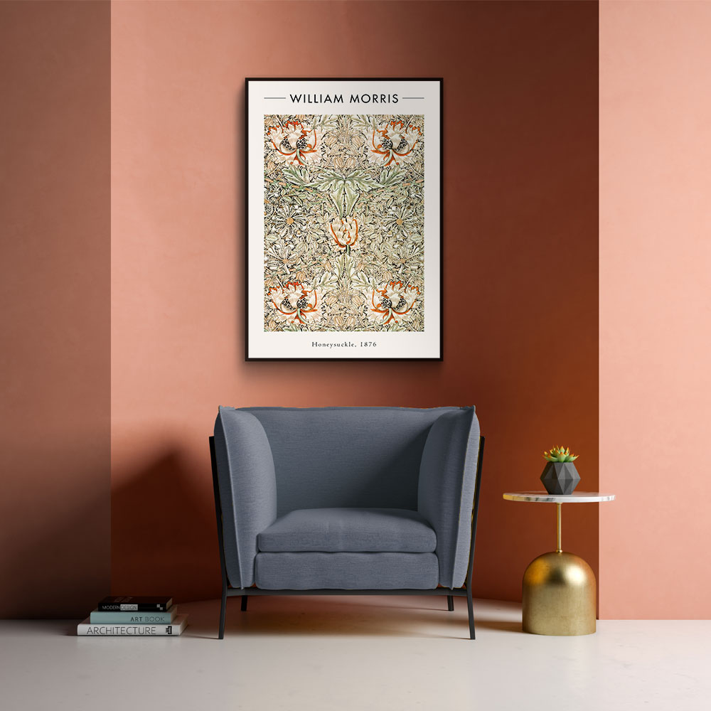 Walljar plexiglas schilderij - William Morris - Honeysuckle II Plexiglas schilderij - 80 x 120 cm