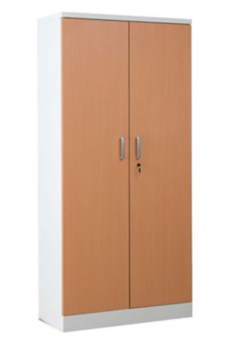 PROREGAL Beetle archiefkast met 4 legplanken, afmetingen (H x B x D): 195 x 92 x 42 cm, wit & beuken