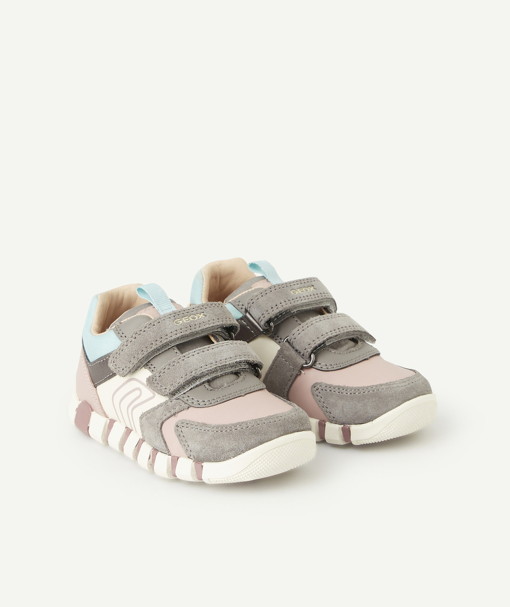 GEOXBASKETS IUPIDOO BÉBÉ FILLE GRIS ET ROSE