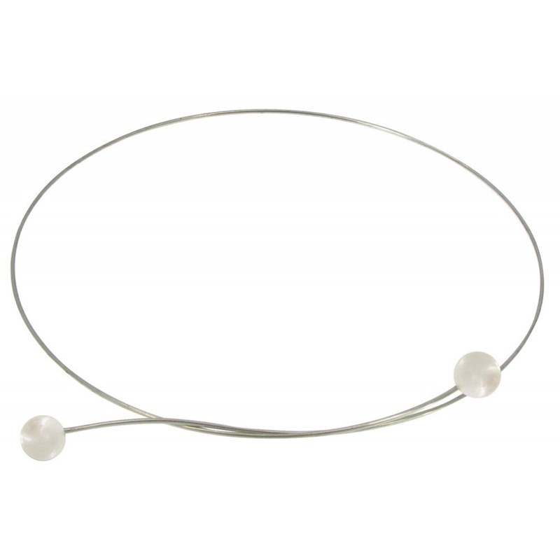 Collier Ras de Cou Argent 2 Perles de Culture 6 mm - Classics