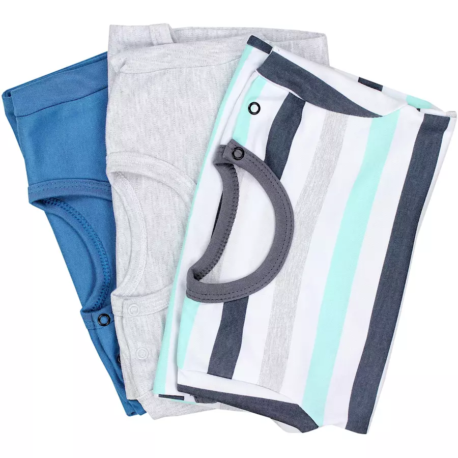 TupTam Kinder Unisex Kurzarm Body 3er Set graublau