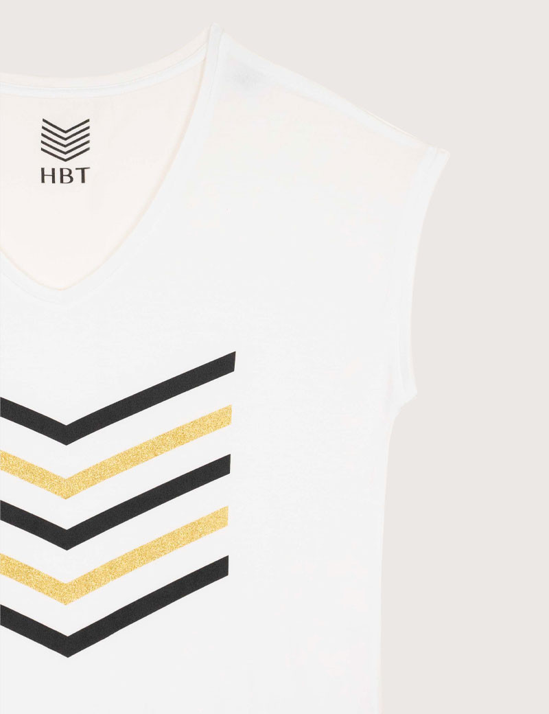 HBT BASICS | JUSTINE MODAL BLANC NOIR GOLD