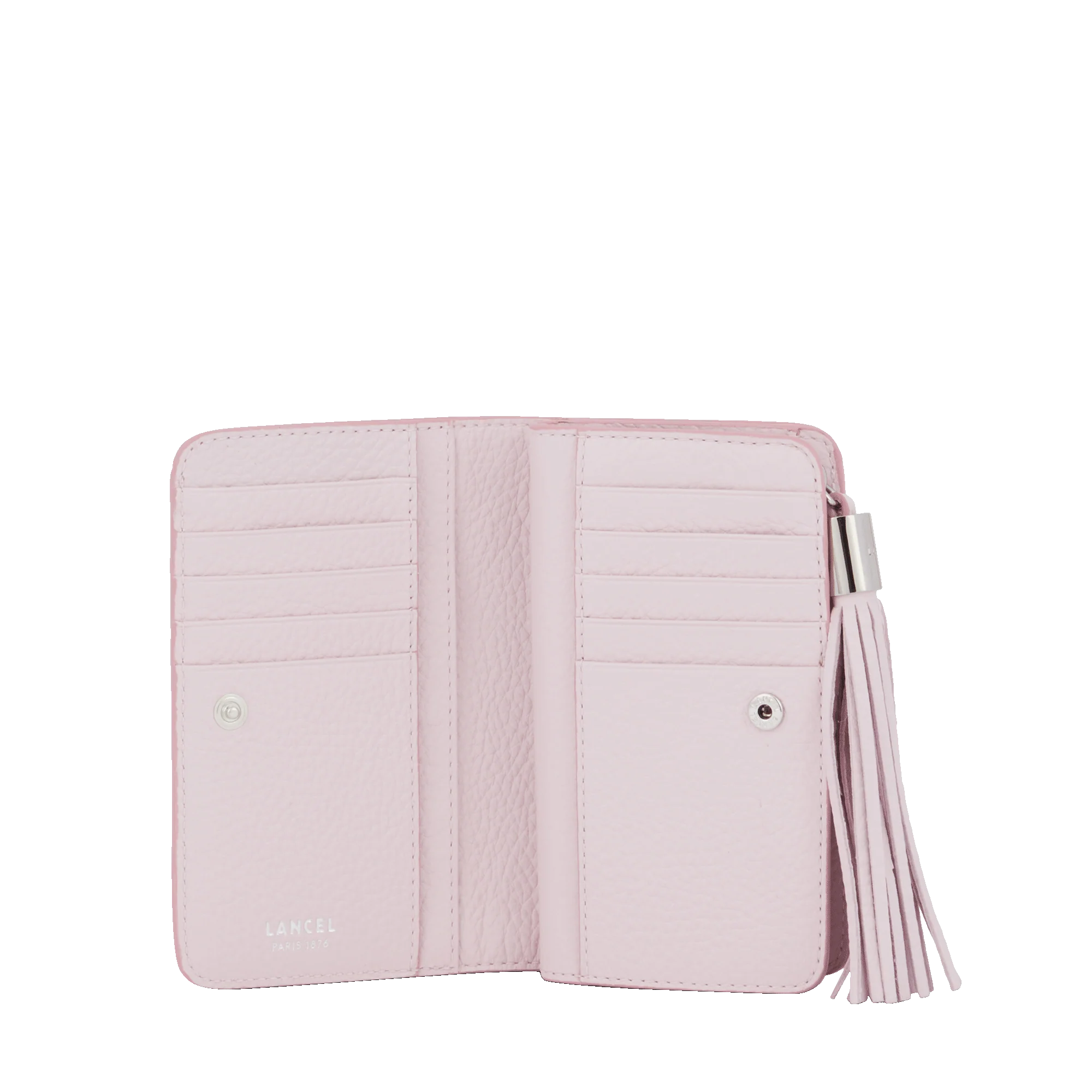 Portefeuille rectangulaire compact zippé Premier Flirt de Lancel-Rose dragee