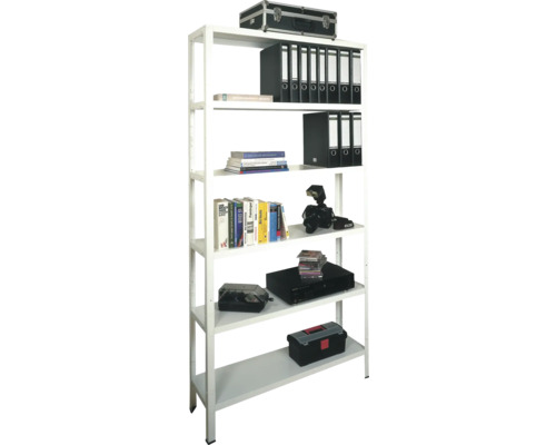 Schulte stellingkast, wit, 220x100x30 cm, 6 legplanken, draagvermogen 390 kg