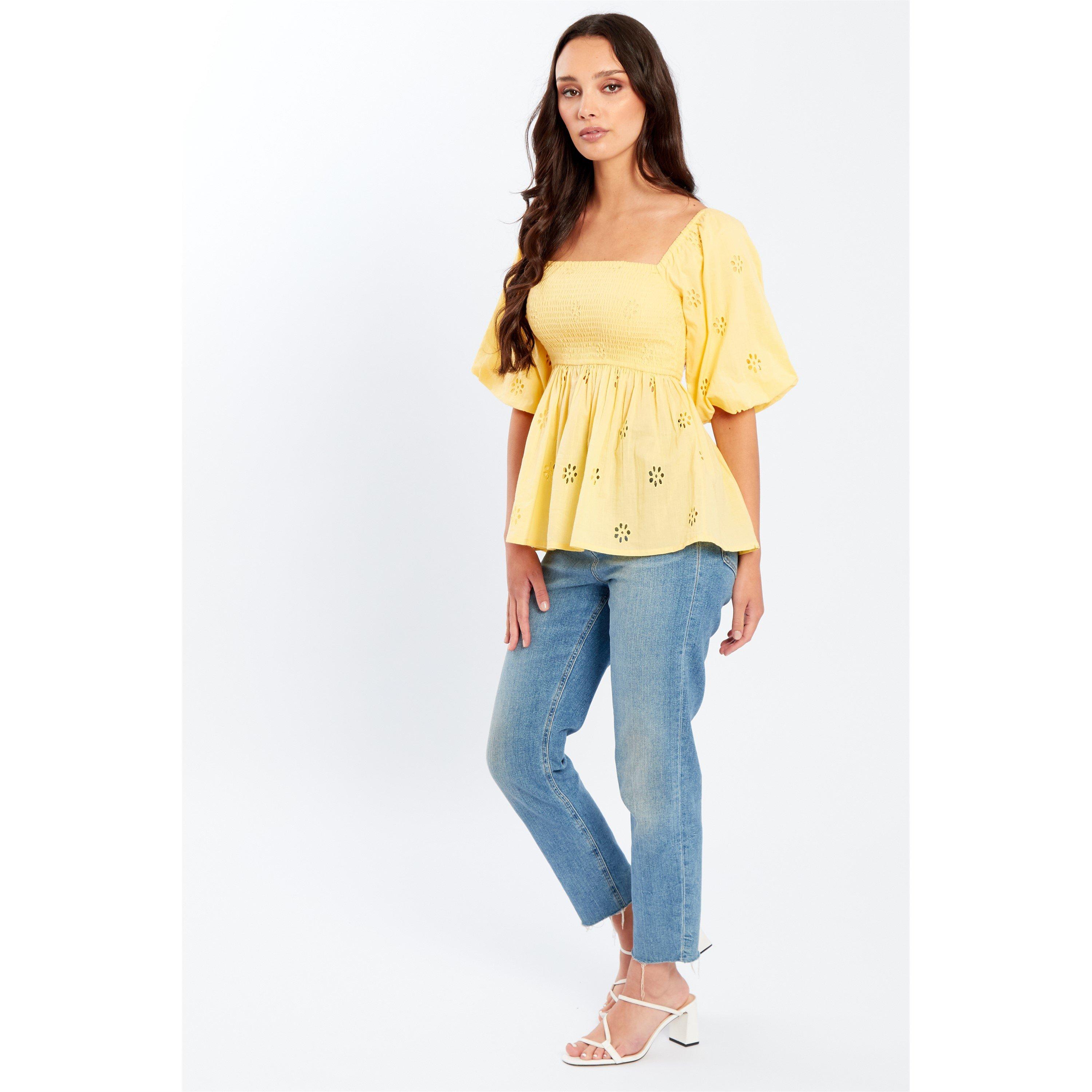 Be You Broderie Broderie Square Neck Top