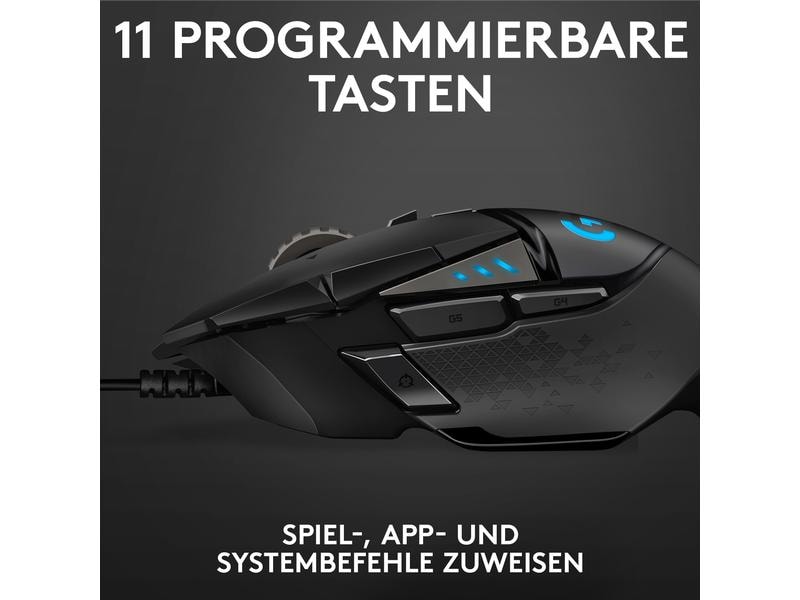 Logitech Gaming-Maus G502 HERO Hochpräzise Gaming-Maus mit justierbarem Handling und RGB-Beleuchtung