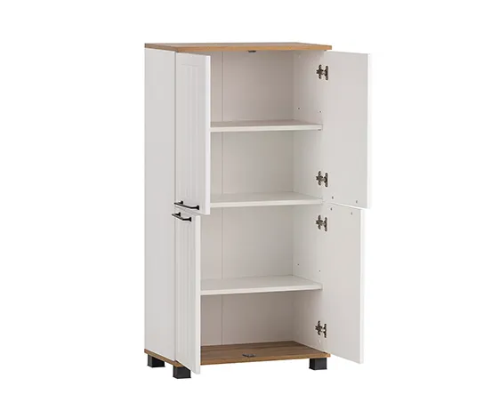Highboard »Jelda«, matt weiß und Eiche-Dekor