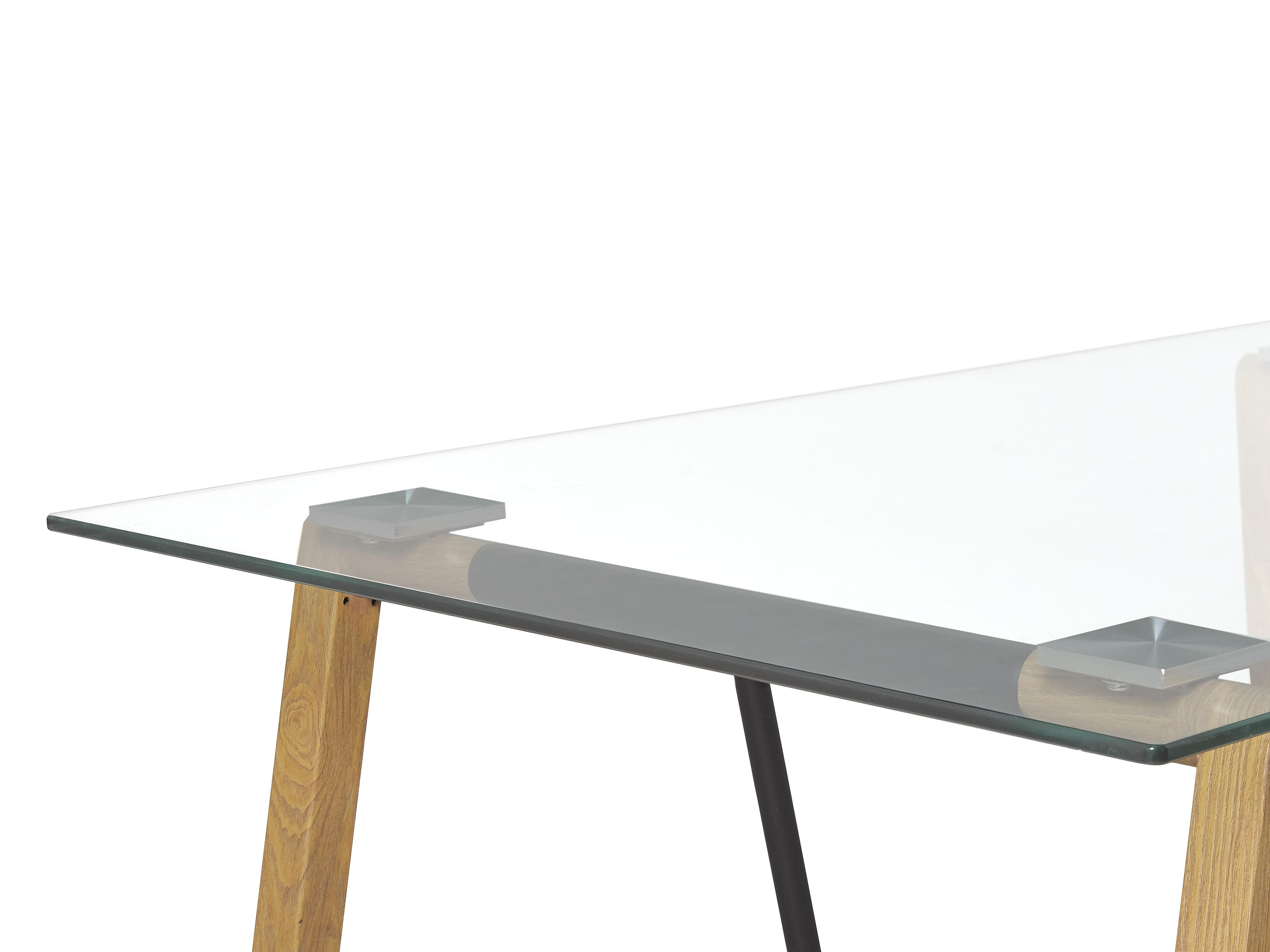 Eettafel TACOMA Lichtbruin 80 cm Veiligheidsglas 140 cm