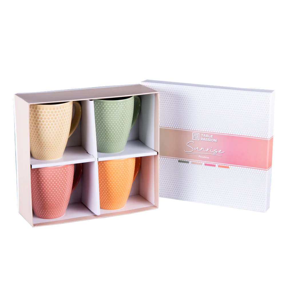 Coffret de 4 mugs Sunrise 35 cl Table passion