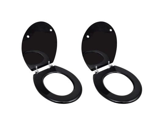VIDAXL - Sièges de toilette avec couvercles 2 pcs mdf noir