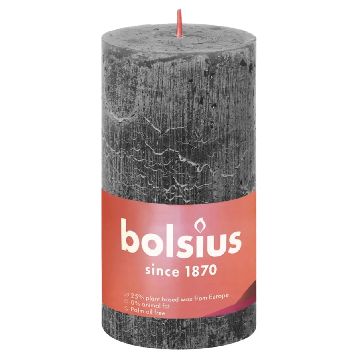 Bolsius Bougies pilier Shine 4 pcs Gris orageux