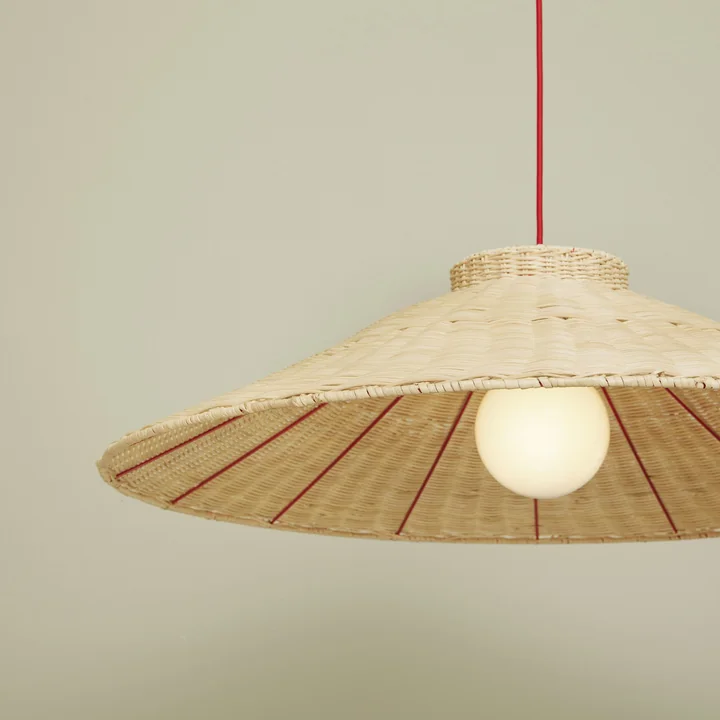 Hübsch Interior - Chand Pendelleuchte, H 21 x Ø 80 cm, rattan
