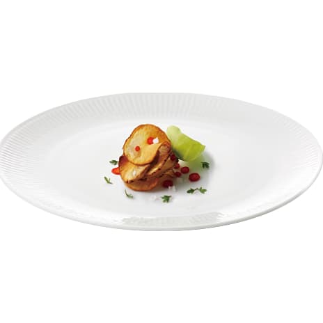 Relief frokosttallerken - hvid (Ø: 22 cm)