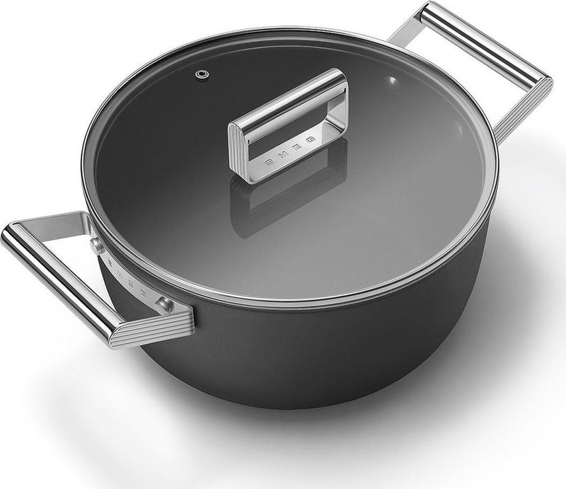 Smeg CKFC2411 Kookpan Zwart 24 cm tot 250 graden - Inclusief deksel