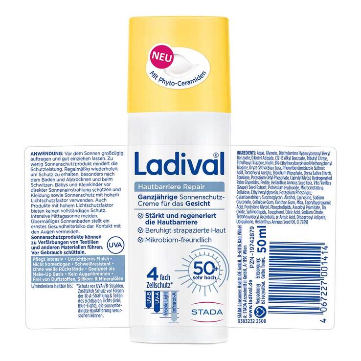 Ladival Hautbarriere Repair Sonnenschutz Creme LSF 50 +, 50 ml