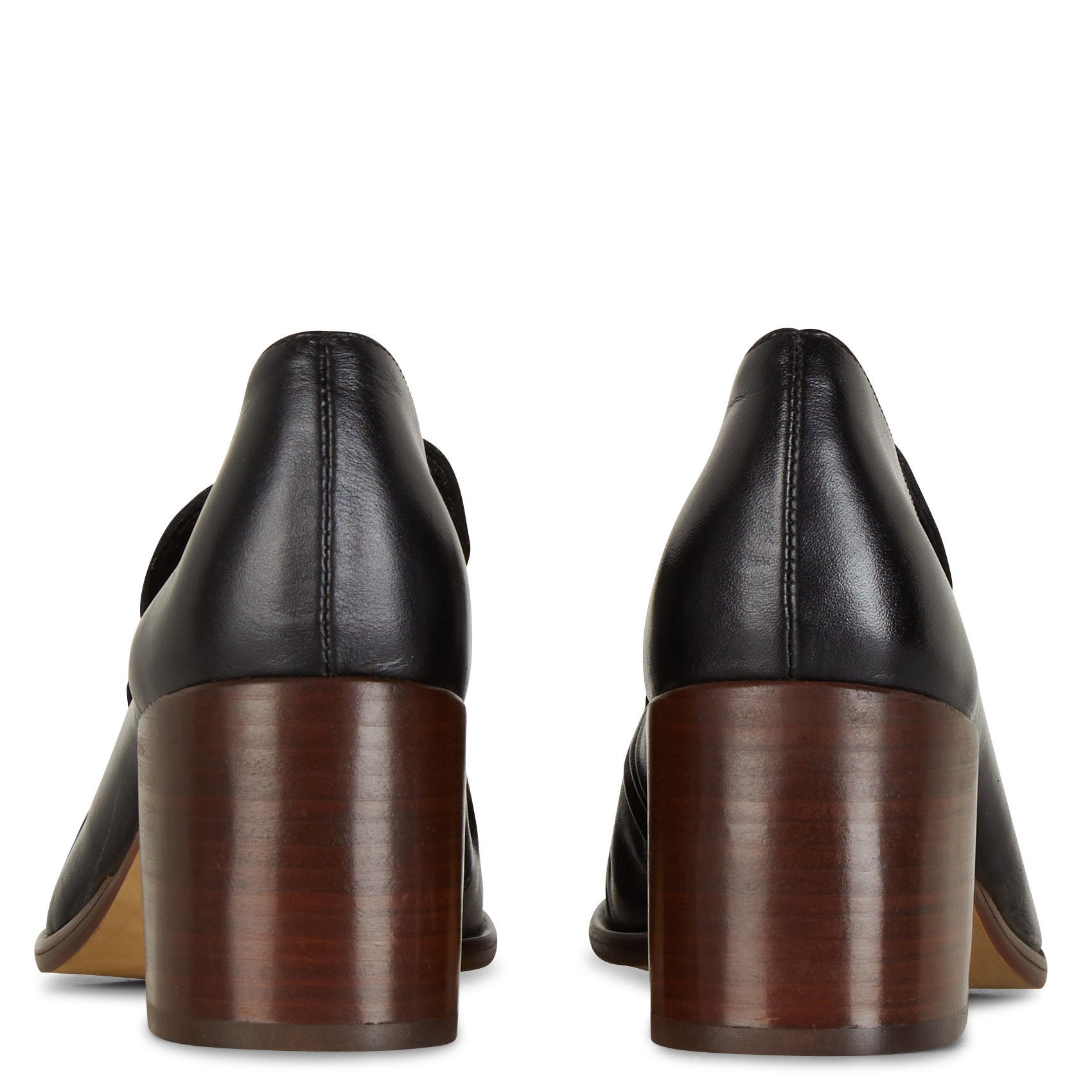 HIKARI - Mocassins à talons en cuir | Noir