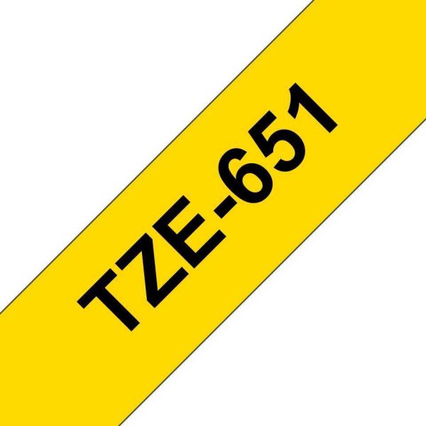 Fita Laminada Brother TZE-651 Preto/Amarelo Compativel