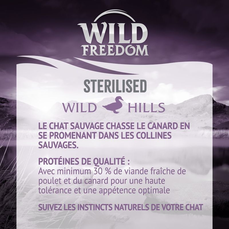 Wild Freedom Adult Wild Hills Sterilised, canard - sans céréales