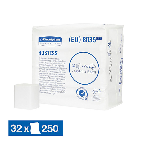 Papier toilette Hostess 2 épaisseurs, lot de 32 paquets