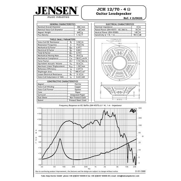 Jensen JCH 1270-4 Chicago 4Ohm