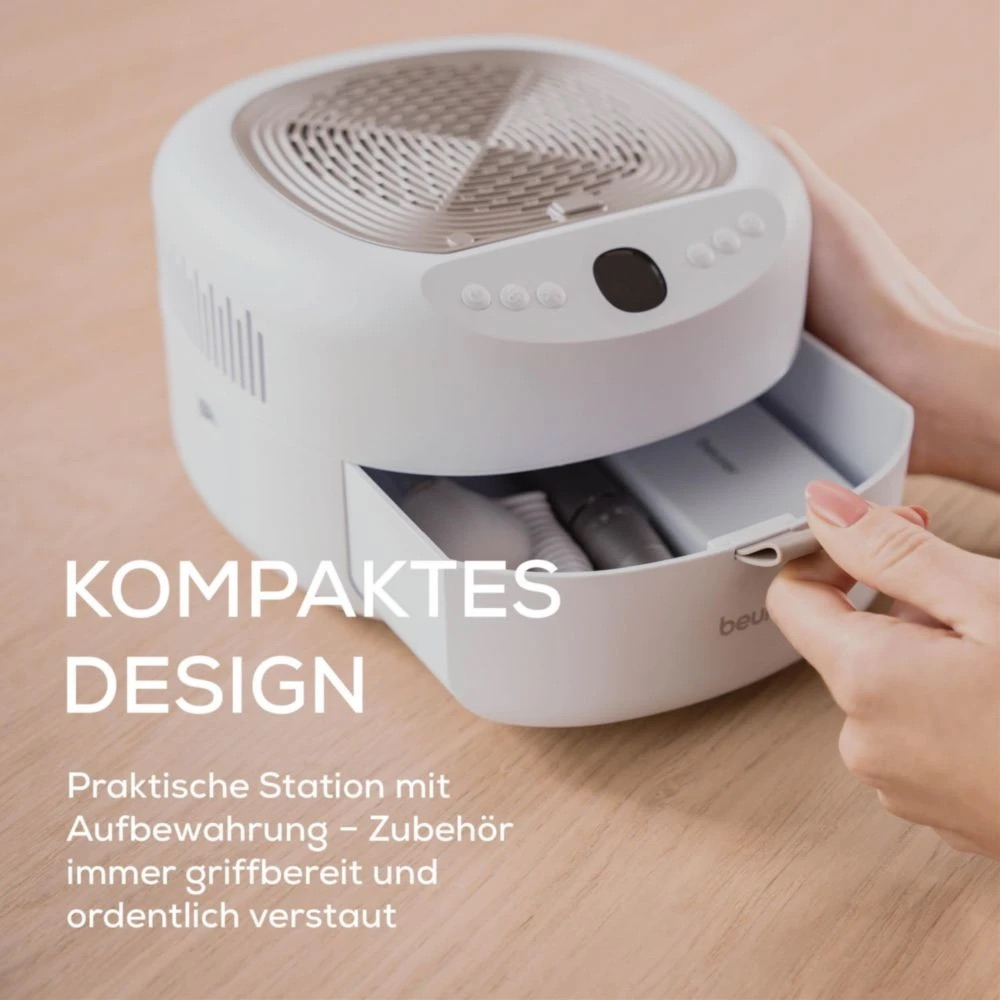 MP 200 (3in1) StudioNails Pro Nagelfräse LED UV Nagellampe Nagelstaubsauger Polierwerkzeug Maniküre Pediküre Station (10430) - Weiss / Silber