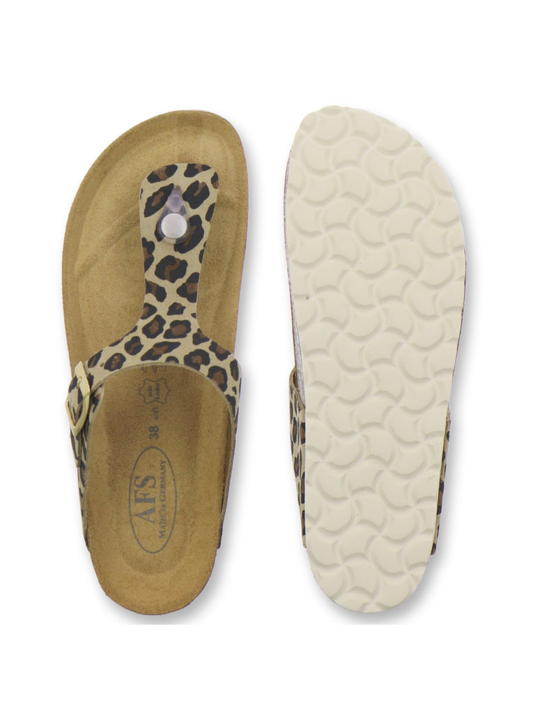Zehensteg Sandalen Damen leo-beige