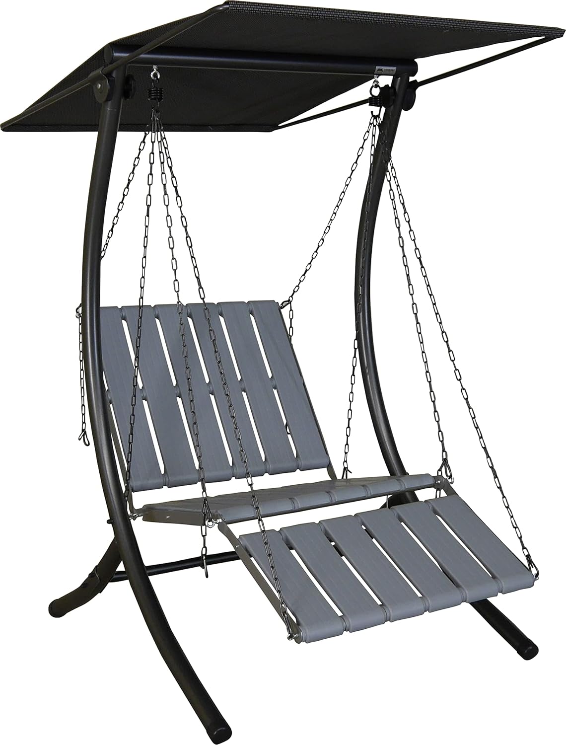 Angerer Freizeitmöbel GmbH Hollywoodschaukel 1-Sitzer Luxus Smart - Gartenschaukel Made in Germany - Schaukel zum Sitzen, Liegen und Entspannen - inklusive Bett-Funktion - einfache Montage (Hellgrün)
