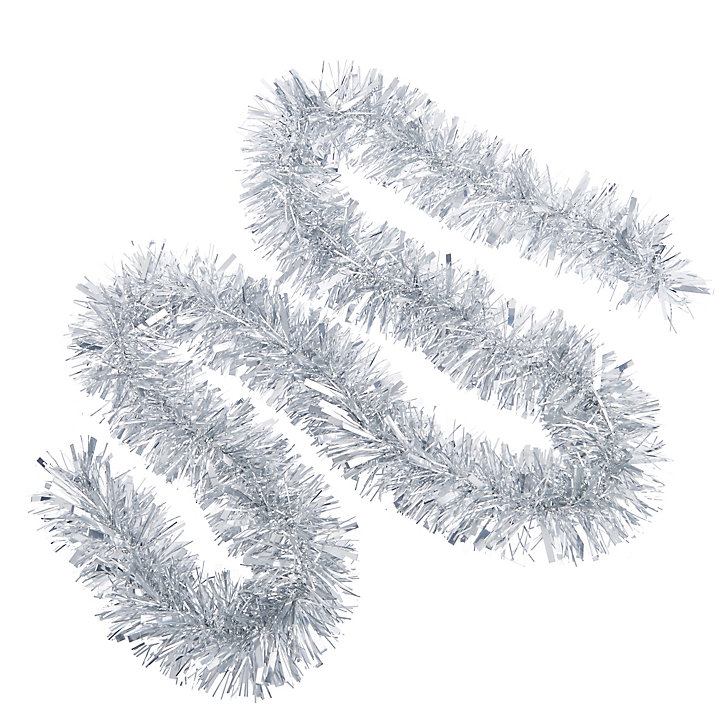 Guirlande de noël coloris argent finition brillante longueur 2 m