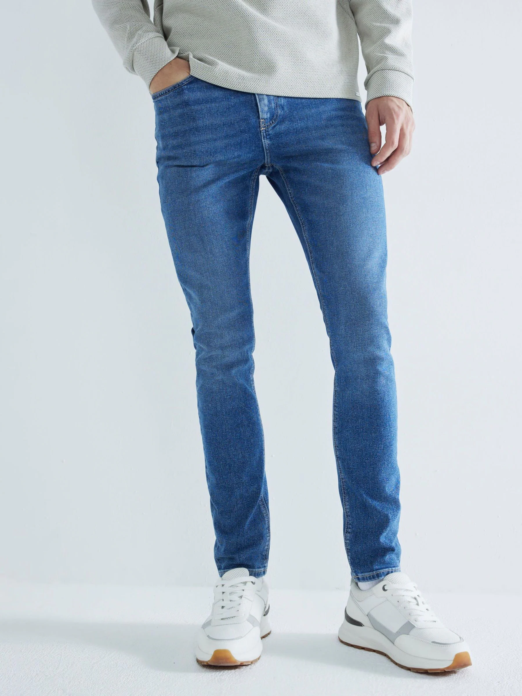 Lichtblauw - River Island - Skinny-fit stretch jeans