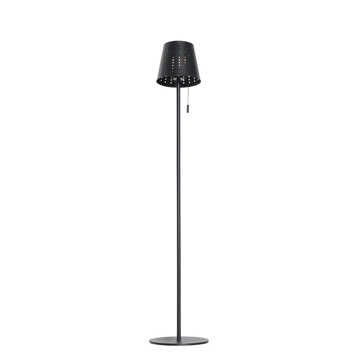 Buiten vloerlamp zwart incl. LED 3-staps dimbaar op solar - Ferre