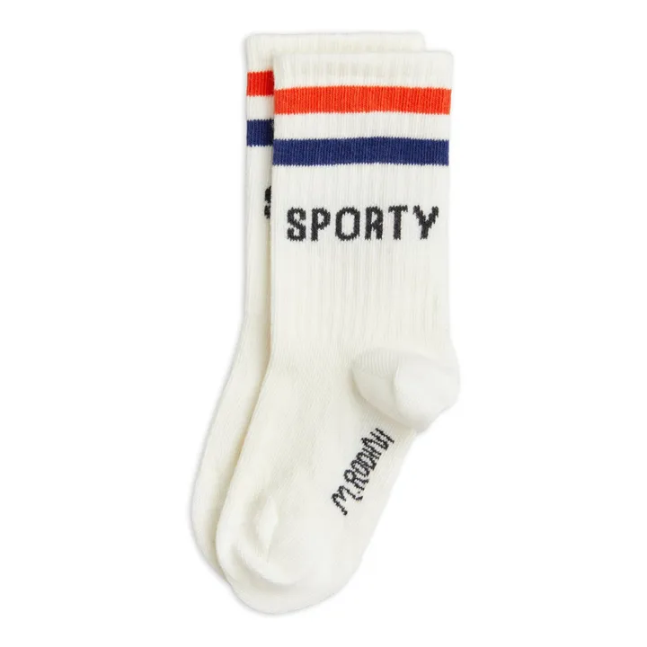 Mini Rodini Chaussettes Sporty Coton Bio | Blanc