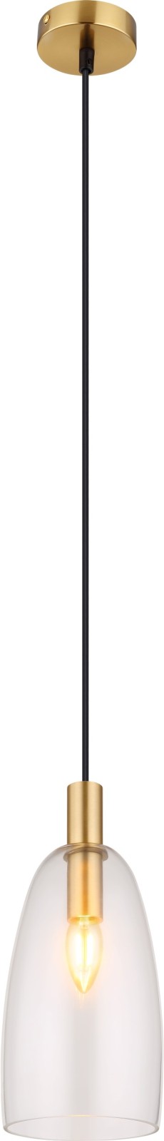 Hängeleuchte - schwarz-messingfarben - höhenverstellbar - Ø 14 cm