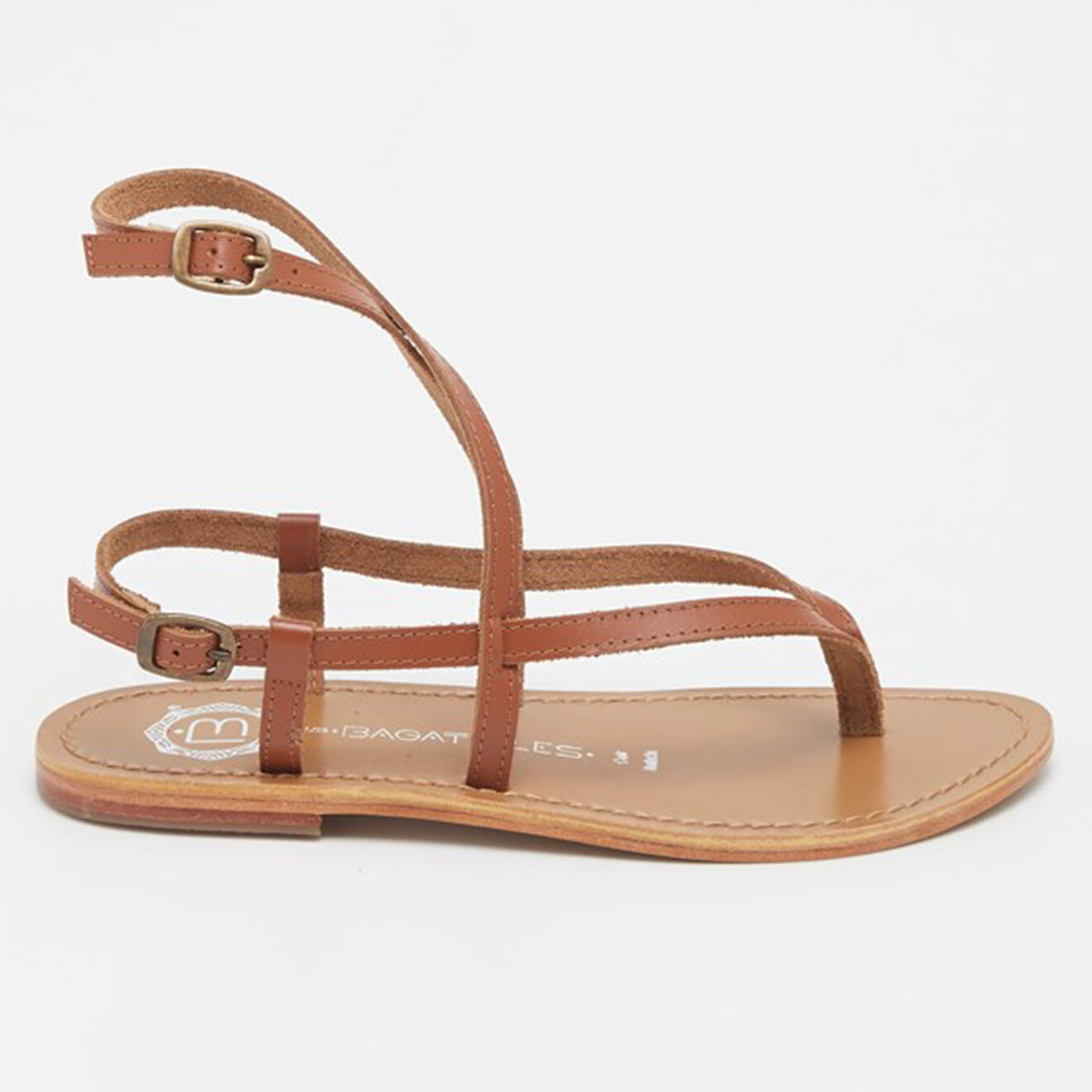 Les Bagatelles Sandales en Cuir Union camel/marron